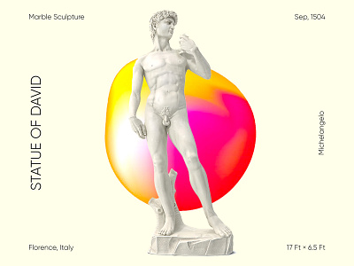 Statue of David 3d design design trends gradient design statue ui design website