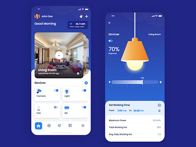 Smart Home app clean controller ios lamp light mobile app product design smart home typogaphy ui ux