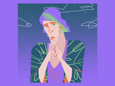 Il cielo in una stanza :*-) brush brushes brushpen character colours design fashion figurative flat graphic green illustration pantone patterns purple purple rain woman women