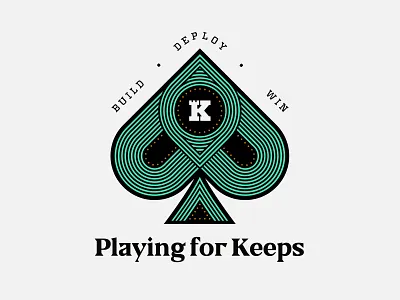 Playing for Keeps ace brand branding build card game icon identity illustration keep logo mark play poker spade win