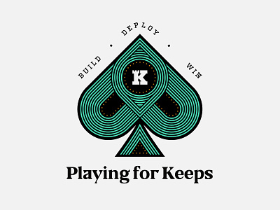 Playing for Keeps ace brand branding build card game icon identity illustration keep logo mark play poker spade win