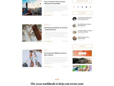 Modern Personal / Influencer Blog Design blog design blog post blogger blogging clean header home influencer landing page landing page design magazine design personal brand personal project ui web design