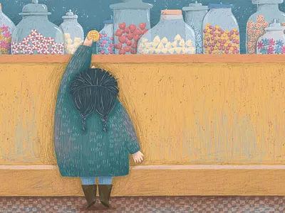 Two candies please book illustration children book illustration childrens illustration digital art digital drawing digital illustration digital painting happy art illustration kidlit kidlitart kidlitartist kids illustration little girl photoshop