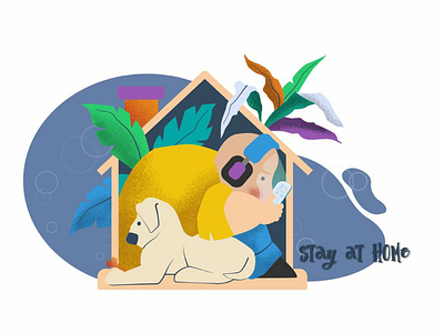 Stay At Home gabbytoon artgabriella vector