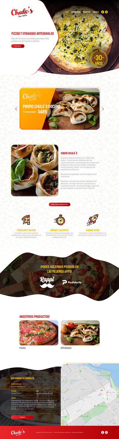 Pizza Chulos - Website brand design developer interface interfacedesign mobile product responsive responsive design responsive web design responsive website site ui user inteface userinterface ux web website