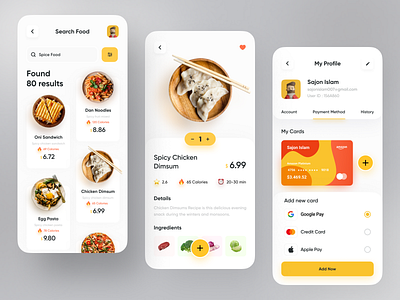 Food Delivery App app design card design cart colourful dribbble dribbble best shot food delivery food delivery app food delivery application food delivery service food design illustration popular profile restaurant search bar top trend vegetable