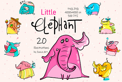 Little Elephant animal clipart design elephant illustraion illustration illustrations prints stickers