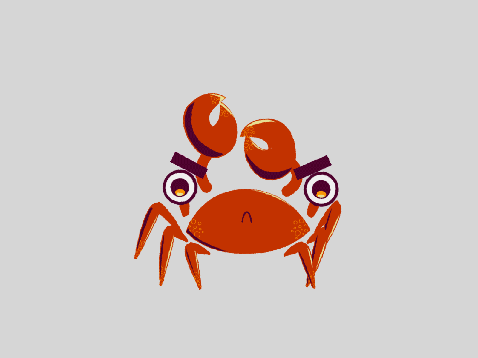 Crab Angry Walk after effects animation animal crab loop animation motiondesignschool rubberhose2 walk cycle