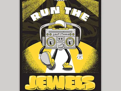 Run the Jewels Poster boombox character color illustration music poster