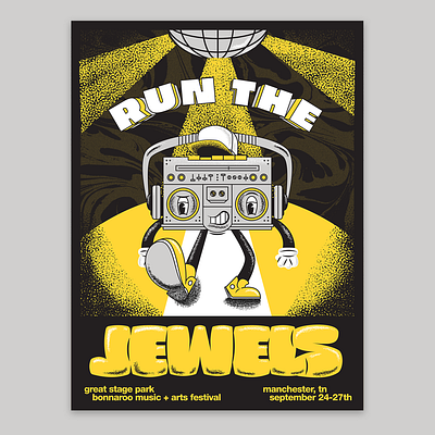 Run the Jewels Poster boombox character color illustration music poster