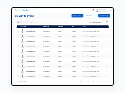 Event Organizer - Novartis crm design event events figma flat management minimal novartis sketch ui ui 100 ui 100day uidesign uiux ux xd ui kit
