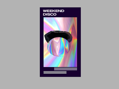 Weekend Disco 02 3d 3d artist abstract art adobe photoshop adobedimension baugasm cinema4d design illustration poster poster design type art typography