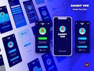 Rocket VPN adobe xd adobexd ali.e.noghli concept illustration ios iphone minimal ui ui ux uidesign ux vpn vpn app vpnapp xd xd design