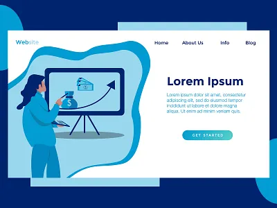 Landing page for finance website background banking banner business concept design digital finance flat graphic illustration internet landing marketing page technology template vector web website