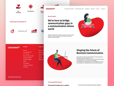 Cequens About page about page illustraion telecommunication ui web design