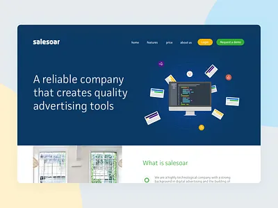 Salesoar Landing design graphic illustration interface landing page logo startup ui web