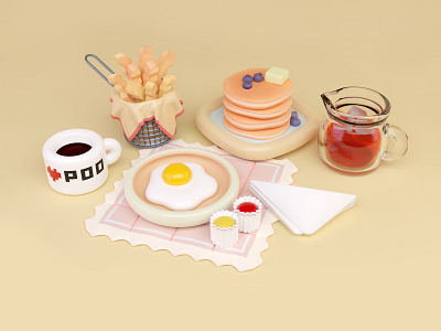 It's Breakfast Time 3d art adobe after effect aftereffects animation app art direction artist blender blender3d blender3dart composing concept art food food app food illustration illustration ui ui ux uiux