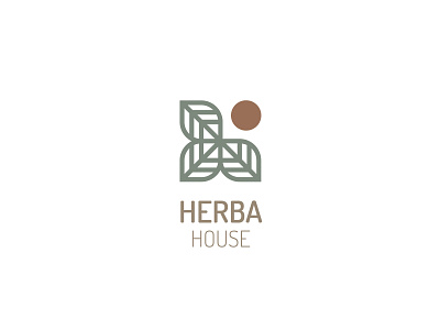 HERBAHOUSE logo beauty branding company environment flat green icon identity logo logo design medical medicine modern nature organic product simple wellness