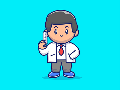 Thank you for all medical personnels in our country ☺️❤️😽 cartoon character corona coronavirus cure cute doctor health hospital icon illustration inject logo man medical medicine people vaccine virus