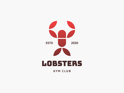 LOBSTERS! abstract brand branding club fish geometric gym icon lobster logo logo design logodesign marine mark muscle sea seafood sport symbol workout