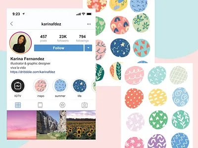 Instagram Story Highlight Covers branding design eclectic icon illustration illustrator instagram instagram stories instagram template memphis pattern procreate typography
