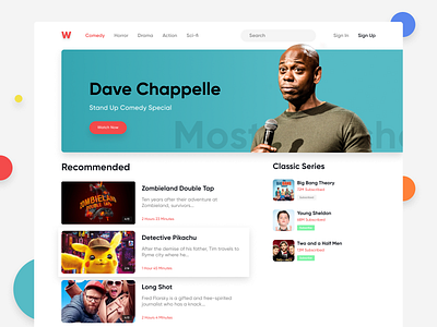 Hero Page for Shows Streaming Platform dashboard design hero hero banner hero image hero section landing page user experience user interface web design