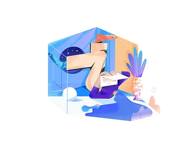 Girl_Vibe brush design female female character flatdesign illustration illustration art illustrator memory staysafe vector vietnam vietnamese workfromhome