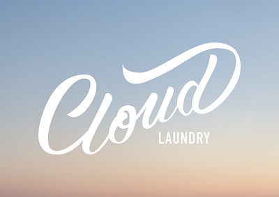 Cloud Laundry Branding Logo branding brush lettering calligraphy design handlettering laundry lettering logo typography vector