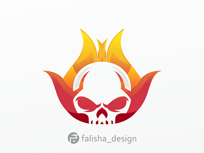 fire skull logo 3d abstract branding colorful design finance fire flat icon illustration illustrator logo skull typography vector