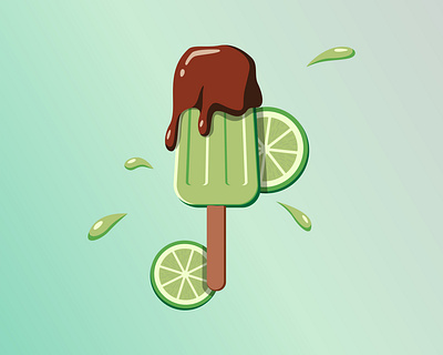 Summer fruit ice cartoon chocolate concept flat fruit fruits ice cream icecream illustration lime vector дизайн иллюстрация