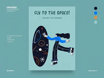 fly to the space add illustration space ui universe