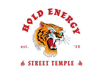 Tiger Tee + Sticker branding illustration typography