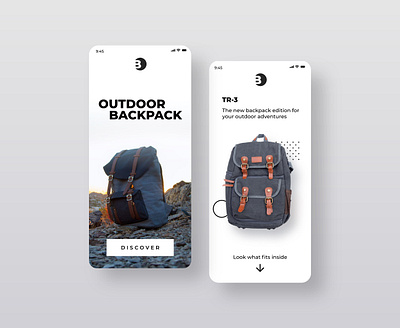 Minimal backpack mobile design app design application clean minimal mobile mobile ui outdoor ui