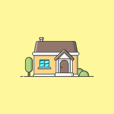 House alone clean design elegant holiday home house illustration simple