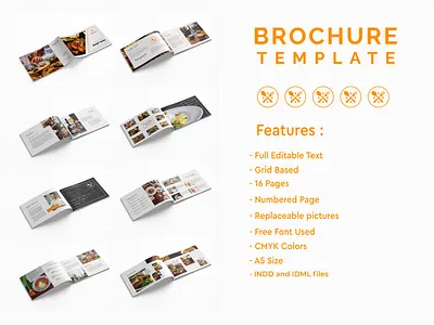 Restograph Brochure Template abstract background booklet brand brochure business catalog cover design flyer layout magazine marketing minimalist orange presentation print restaurant simple template