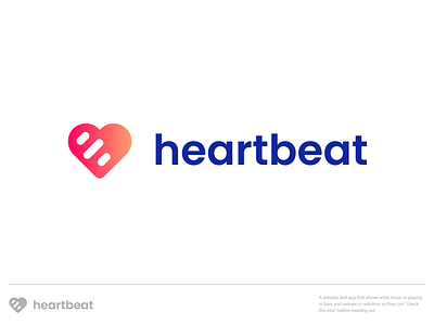 Heartbeat bar beat branding clever creative design fun heart logo minimal music musician simple
