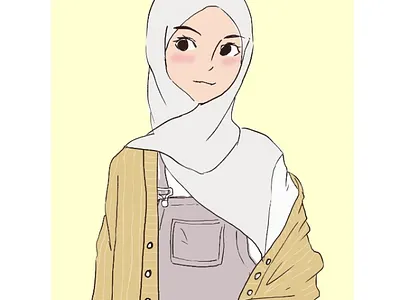 Me again, Hi ! beautiful design girl hijab hobby illustration muslim ramadan shirt sketch