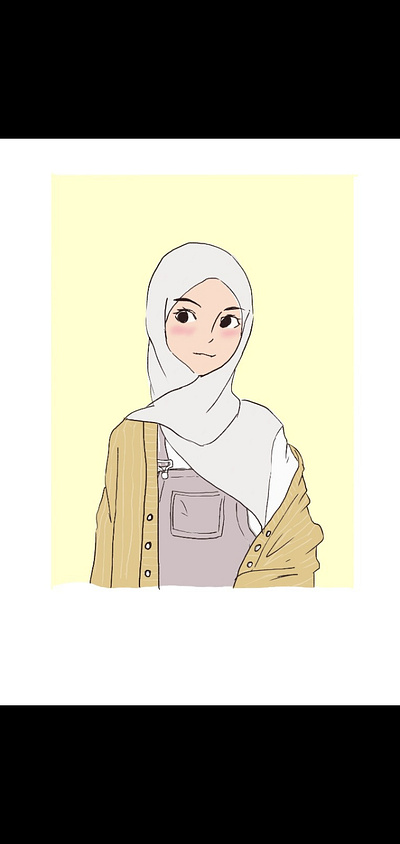 Me again, Hi ! beautiful design girl hijab hobby illustration muslim ramadan shirt sketch