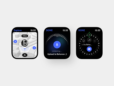 Calendar Concept Application (Watch) app applewatch application behance concept design input input box input field inputs map platform sketch ui voice voice over watch