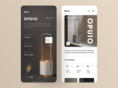 UI Design: Ohm. /Products /Minimal /Unique (Version 2) app art artist concept concept art decor design designer graphic illustration illustrator interface interior lamp logo sketch typography ui ux vector