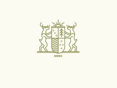 Neoheraldic Logo Design branding country club deers forest heraldy heraldy logo herardic identity logo design luxury neo trees