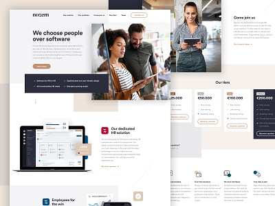Nozem landingpage app branding gold hr ui webdesign