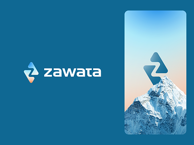 Zawata abstract branding corporate crypto customer data finance fintech goal gradient letter logo marketing mountain nft peak success technology web3 z