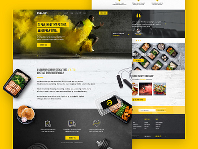 Fuel-Up Website art direction athlete design dubai ecommerce fitness food graphic design meal prep responsive restaurant site sport uae ui ux web webdesign website yellow