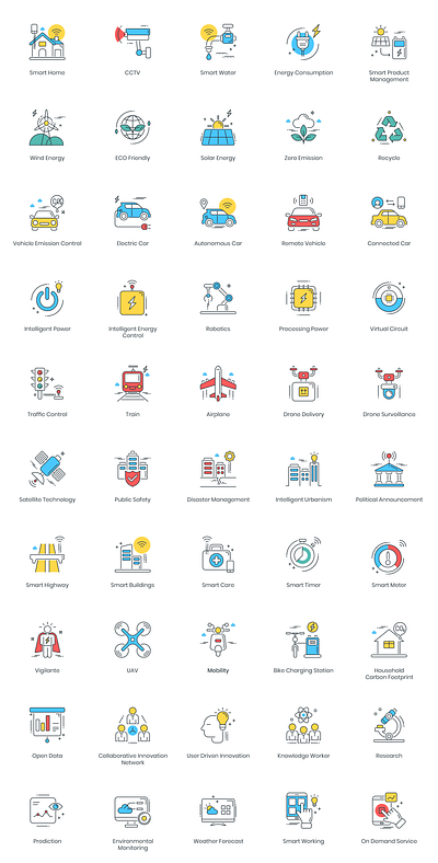 Smart Technology Icon Set app design flat icon illustration illustrator minimal ui ux vector
