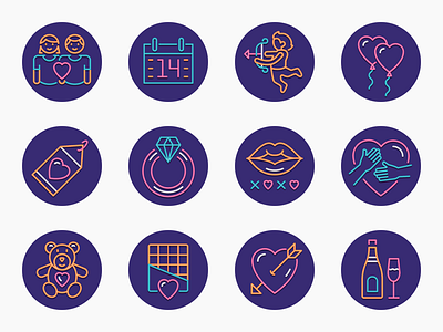Valentine Icon Set app design flat icon icon set icons illustration set ui uiux ux valentine valentine day