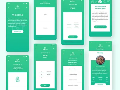 Pet Care app ui ux