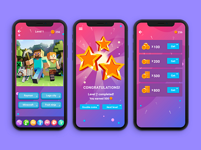 quiz mobile game casual game color competition cute design funny game hypercasualgames mobile mobile app question quiz ui ux vector