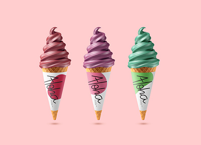 cone ice cream paper design by ali zamani ali zamani branding corporate identity design icecream illustration label design minimal packaging typography