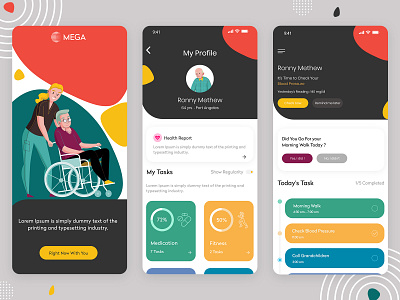 Best Elderly Care Application app design app development care caregiver caretaker elderly elderly care elderly care services health mobile app routine senior care management seniorcitizens ui ui ux uidesign ux